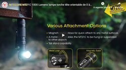 NITECORE MT21C 1000 Lumens lampe torche tête orientable de 0 à 90°